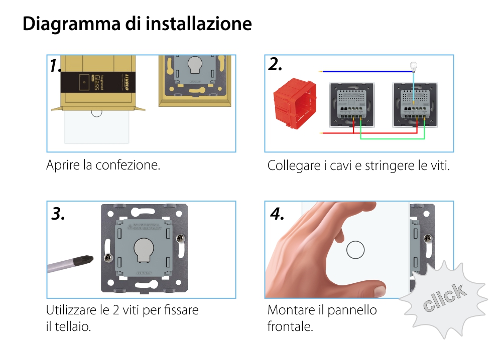 Modulo Interruttore Semplice Touch LIVOLO – Nuova Serie