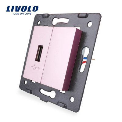 Presa USB Livolo colore rosa