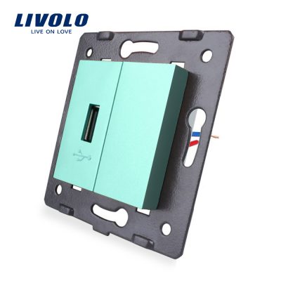 Presa USB Livolo colore verde