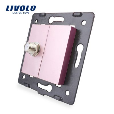 Presa TV satellitare Livolo senza cornice in vetro colore rosa