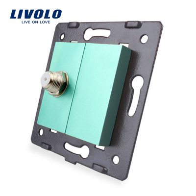 Presa TV satellitare Livolo senza cornice in vetro colore verde