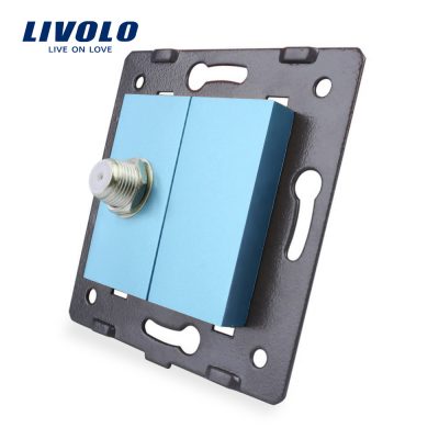 Presa TV satellitare Livolo senza cornice in vetro colore blu
