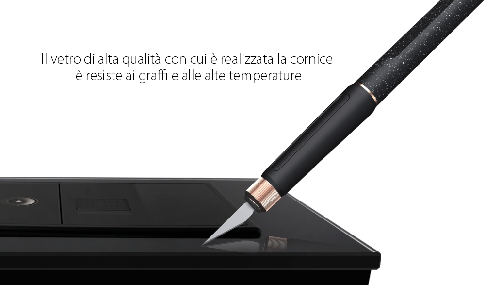 Presa tripla con tasto falso Livolo cornice in vetro 2 prese Schuko + TV/internet, standard italiano – Nuova serie