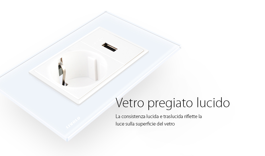 Presa Schuko con USB Livolo Standard italiano