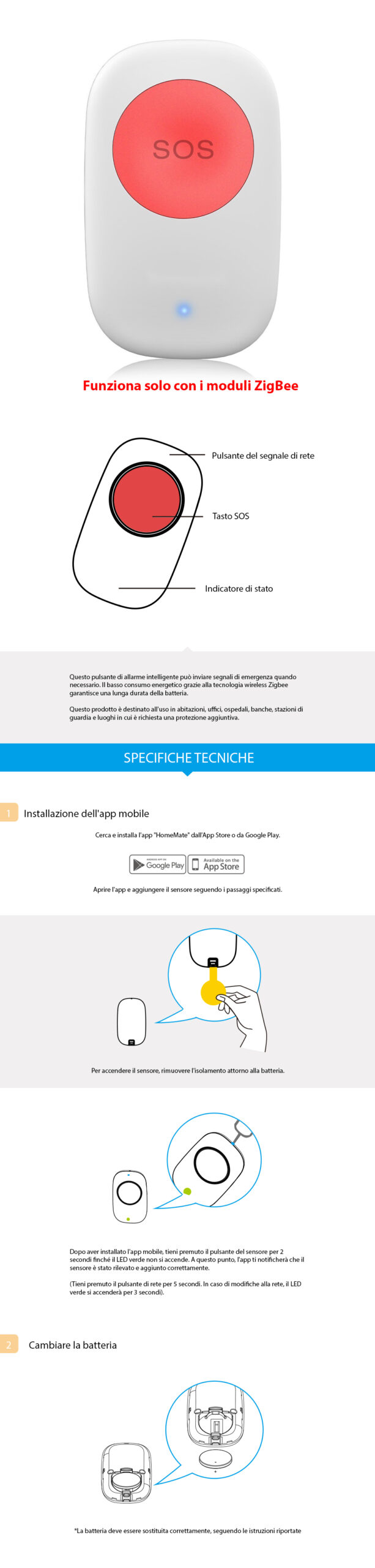 Pulsante di emergenza Orvibo