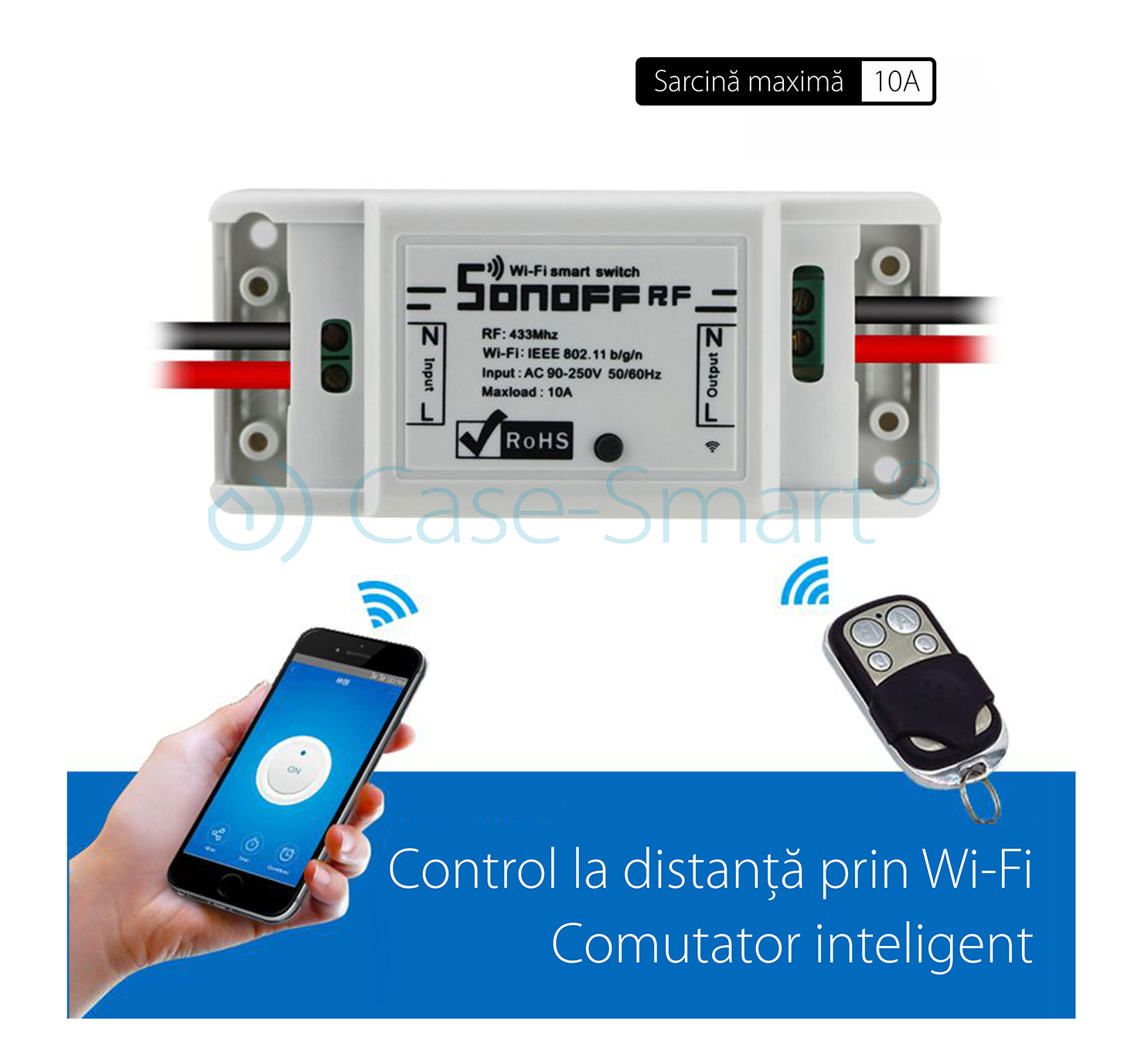 Relè di controllo Wi-Fi e radiofrequenza 433 MHz Sonoff RF