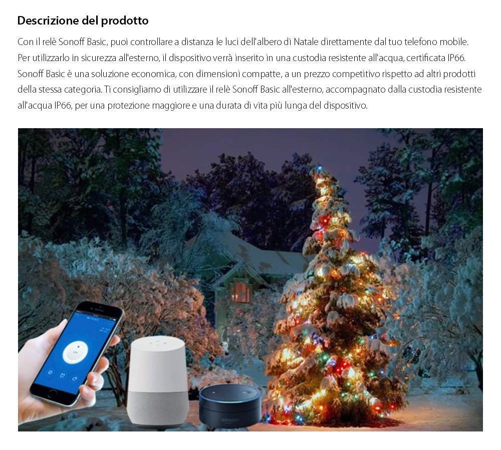 Custodia resistente all’acqua per il relè Sonoff IP66