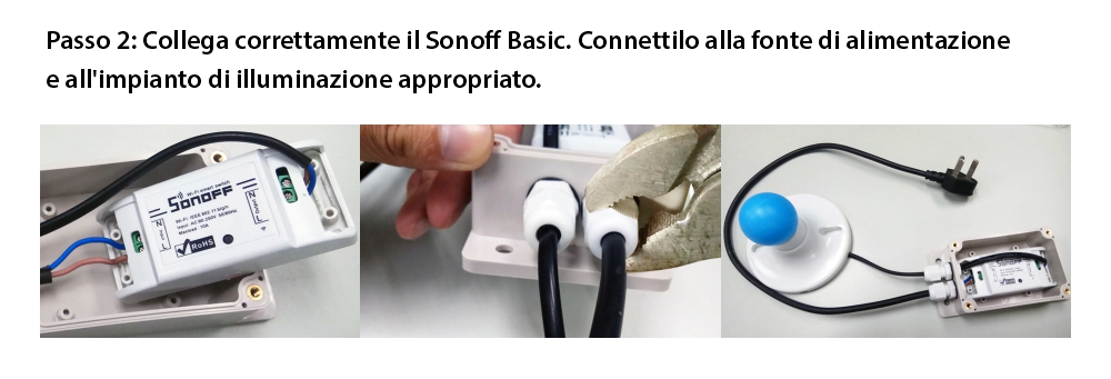 Custodia resistente all’acqua per il relè Sonoff IP66
