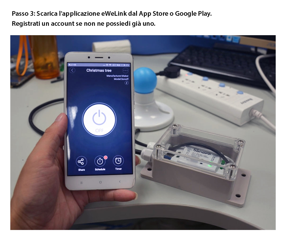 Custodia resistente all’acqua per il relè Sonoff IP66