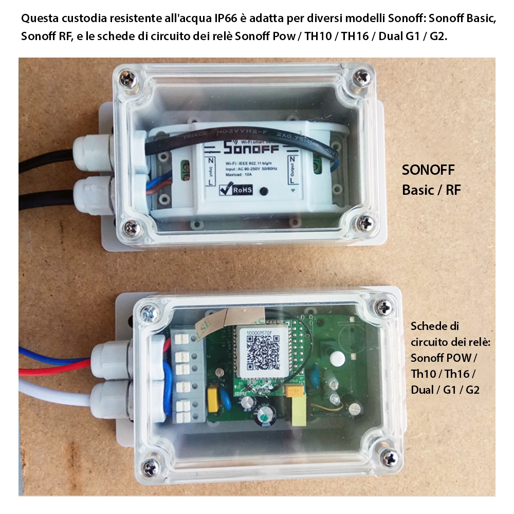 Custodia resistente all’acqua per il relè Sonoff IP66