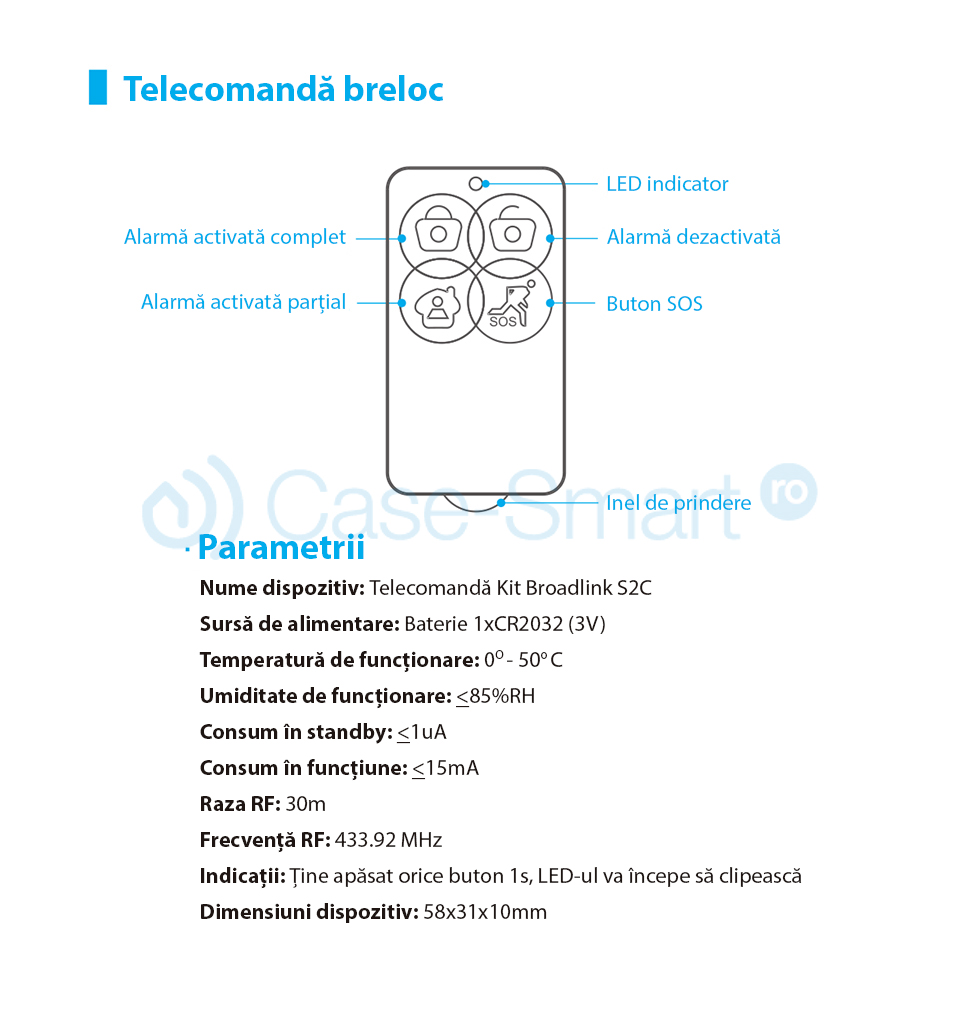 Telecomando Kit Allarme S2C Broadlink