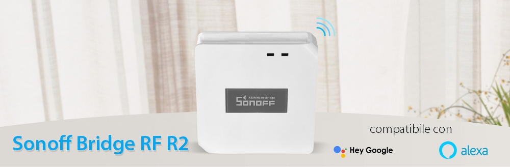 Hub intelligente Sonoff Bridge RF R2, Controllo tramite app, 433 MHz