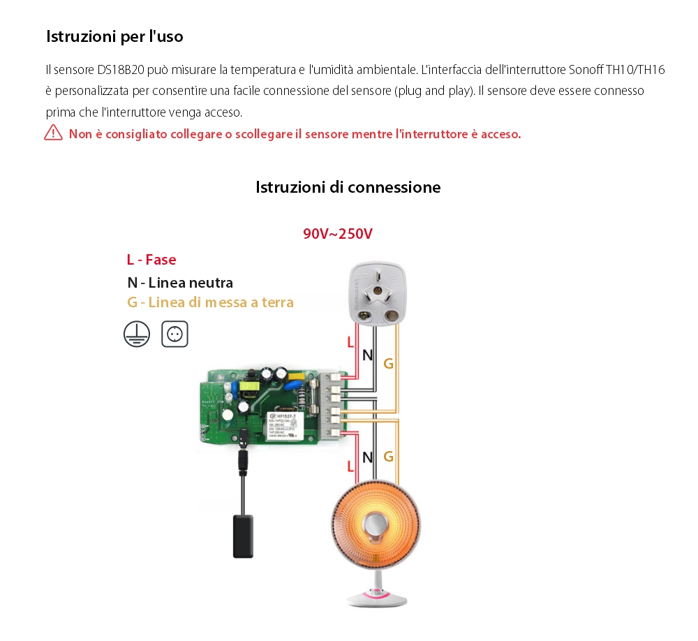 Sensore di temperatura resistente all’acqua Sonoff