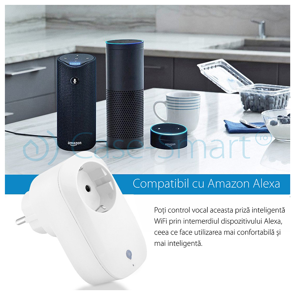 Presa intelligente RedSun RS-SC71, monitoraggio energia, compatibile con Alexa, controllo tramite smartphone