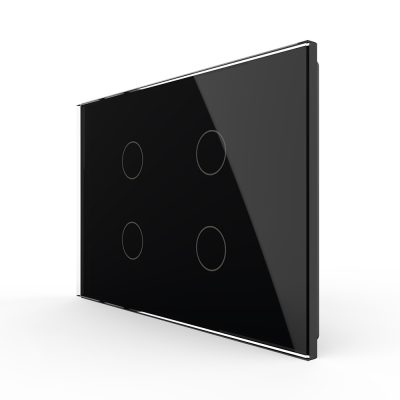 Interruttore quadruplo con touch in vetro Livolo – standard italiano colore nero