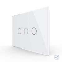 Interruttore triplo deviatore / invertitore touch Livolo in vetro, standard italiano – Nuova serie