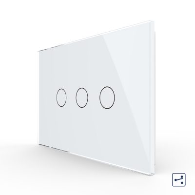 Interruttore triplo deviatore / invertitore touch Livolo in vetro, standard italiano – Nuova serie