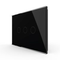 Interruttore triplo in vetro Livolo touch, standard italiano – Nuova serie colore nero