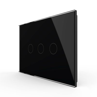 Interruttore triplo in vetro Livolo touch, standard italiano – Nuova serie colore nero