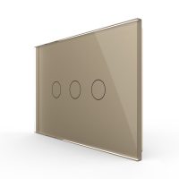 Interruttore triplo in vetro Livolo touch, standard italiano – Nuova serie colore dorato