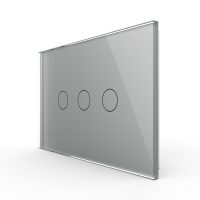 Interruttore triplo in vetro Livolo touch, standard italiano – Nuova serie colore griggio