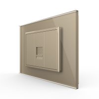 Presa internet Livolo con cornice in vetro – standard italiano colore dorato