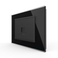Presa internet Livolo con cornice in vetro – standard italiano colore nero