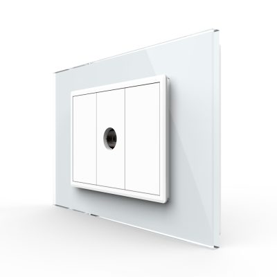 Presa TV Semplice Livolo con Cornice in Vetro – Nuova Serie, Standard italiano