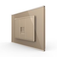 Presa Telefonica LIVOLO con Cornice in Vetro, Standard Italiano colore dorato