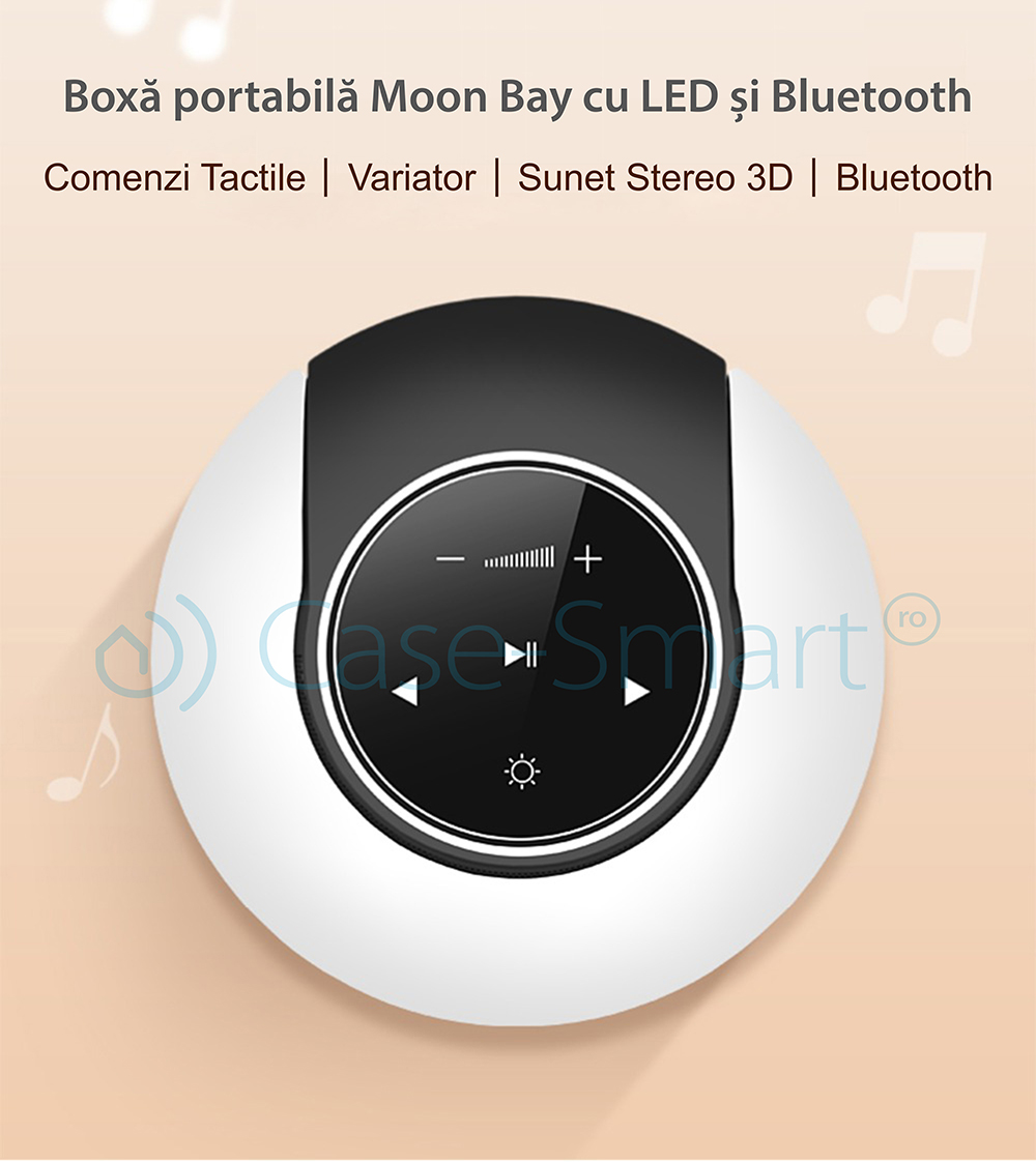 Cassa portatile Red Sun Moon Bay con lampada LED, Bluetooth 4.0, RS-WBSL-07