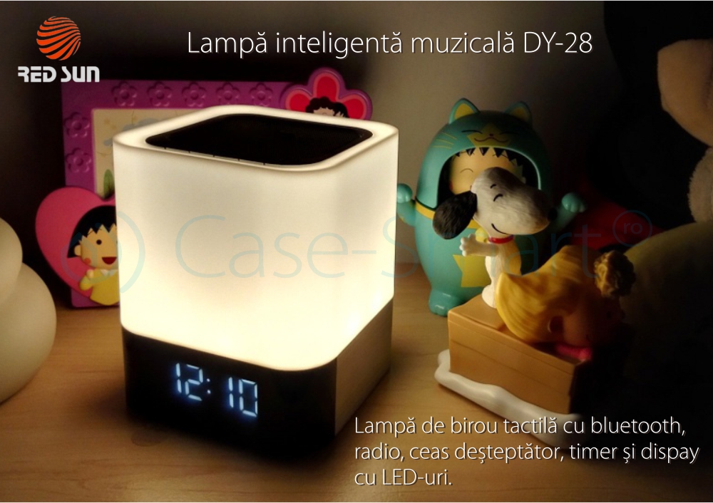 Cassa portatile e lampada Red Sun DY-28 con touch, sveglia e Bluetooth