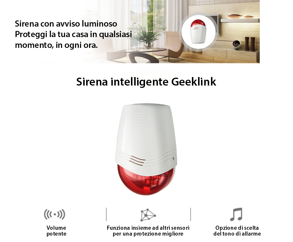 Sirena intelligente wireless Geeklink