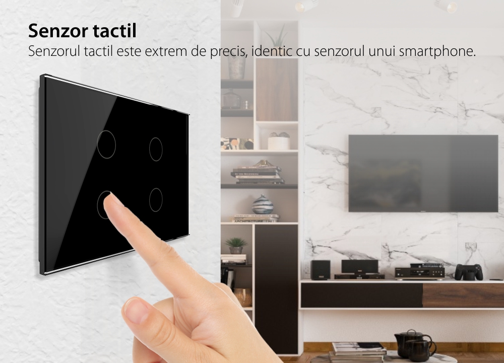 Interruttore quadruplo con touch in vetro Livolo – standard italiano