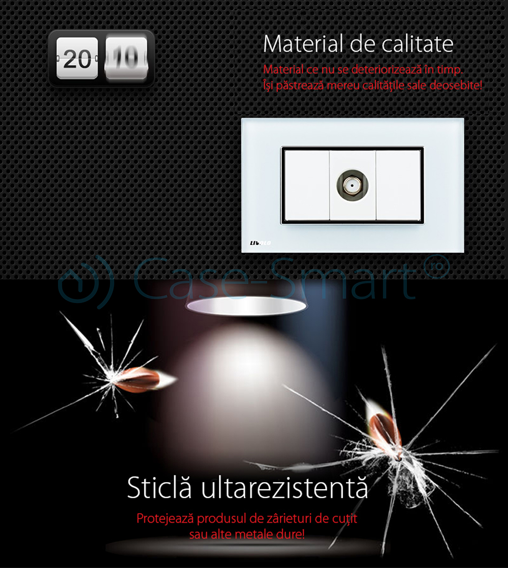 Presa TV satellitare Livolo con cornice in vetro – standard italiano
