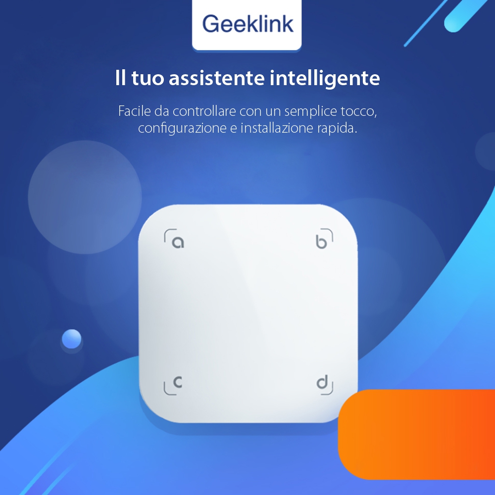 Telecomando intelligente touch con 4 pulsanti, apprendimento scene Geeklink