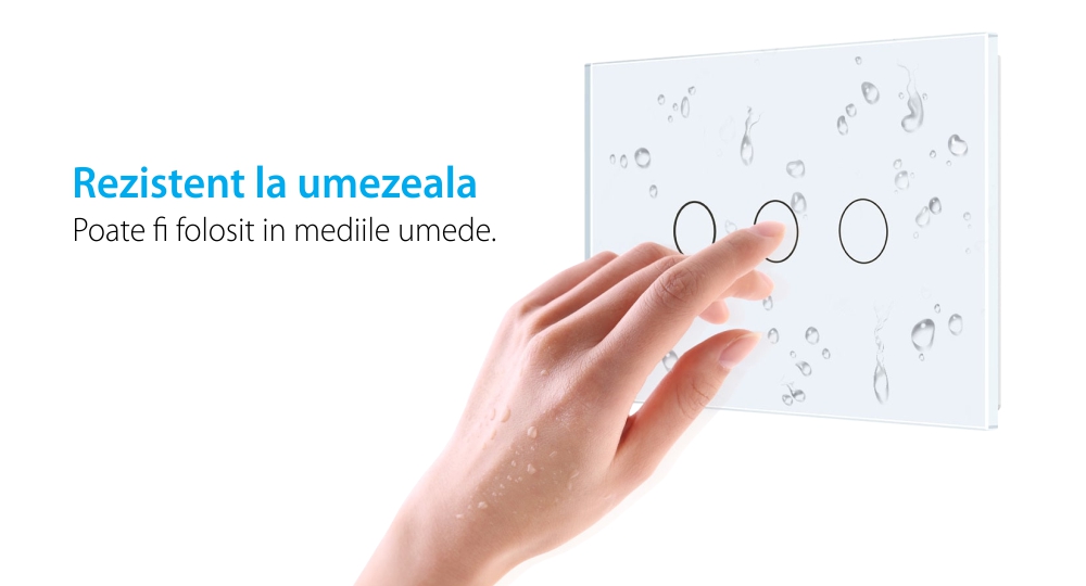 Interruttore triplo deviatore / invertitore touch Livolo in vetro, standard italiano – Nuova serie