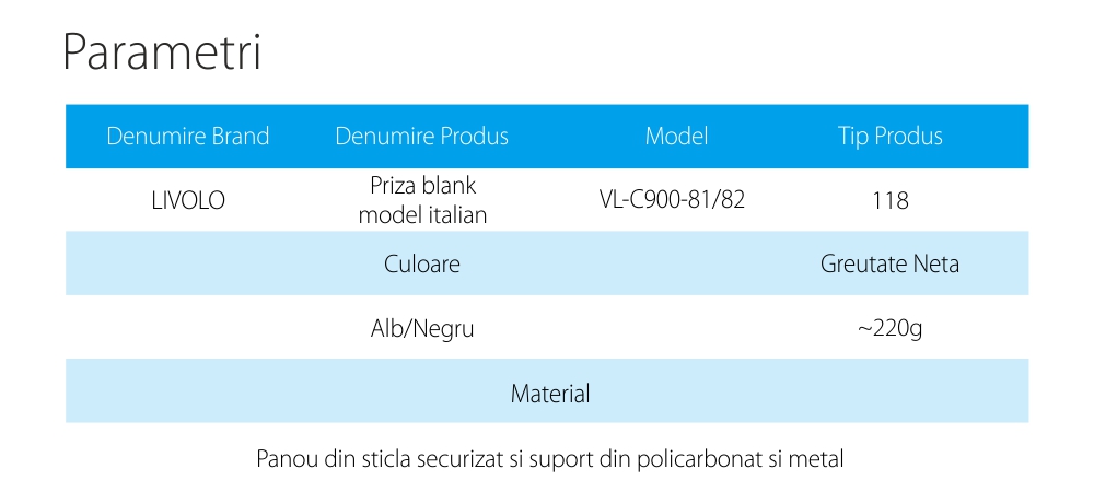 Presa falsa – vuota Livolo con cornice in vetro – standard italiano