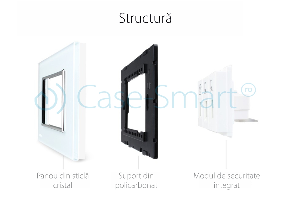 Presa telefonica + doppia presa internet Livolo con cornice in vetro – standard italiano