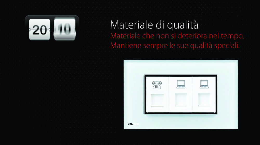 Presa telefonica + doppia presa internet Livolo con cornice in vetro – standard italiano
