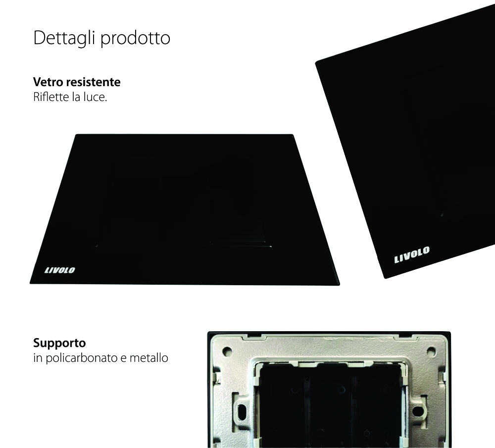 Presa falsa – vuota Livolo con cornice in vetro – standard italiano