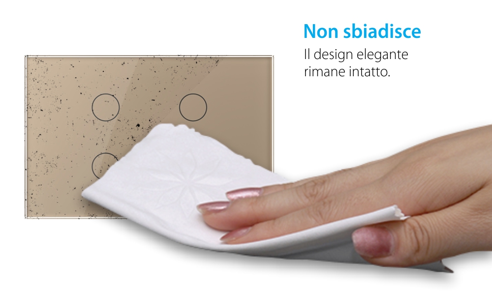 Interruttore quadruplo con touch in vetro Livolo – standard italiano