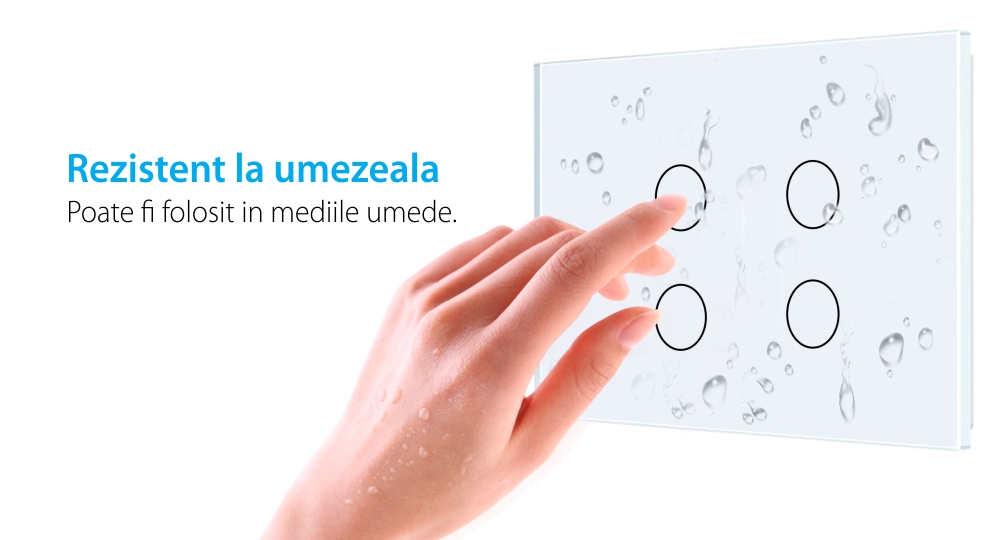 Interruttore quadruplo con touch in vetro Livolo – standard italiano