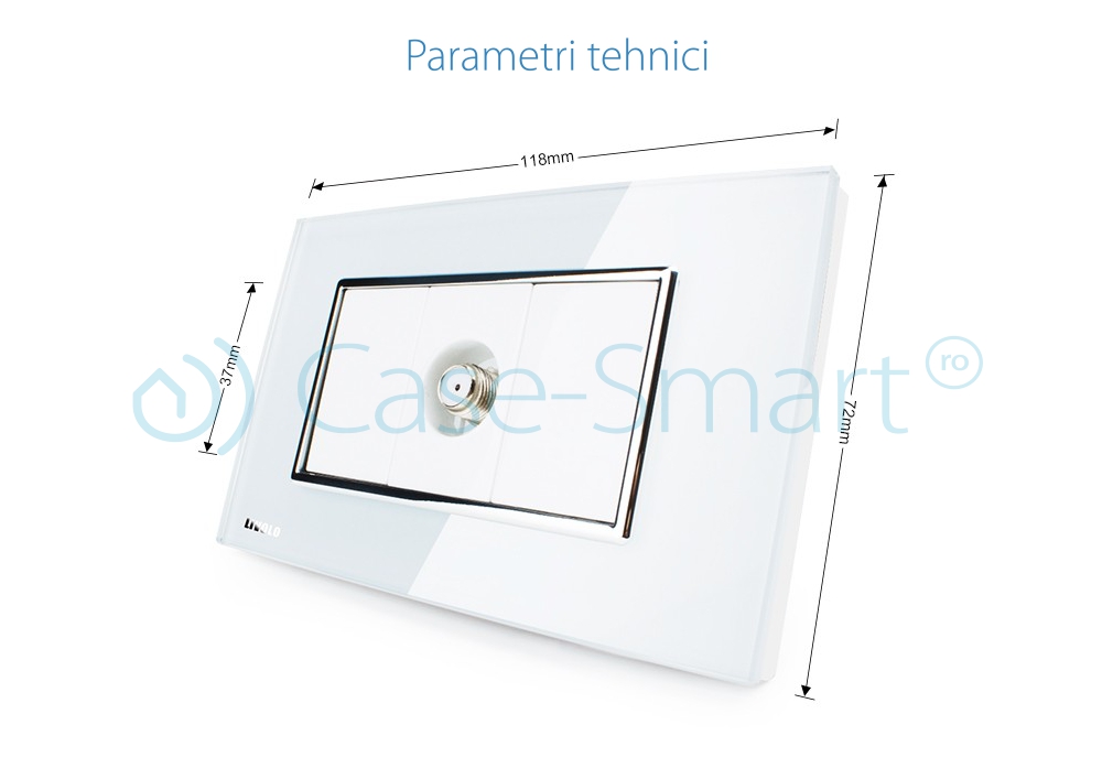 Presa TV satellitare Livolo con cornice in vetro – standard italiano