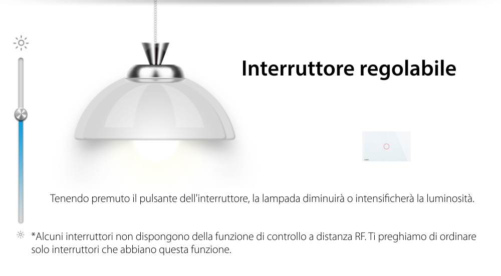 Interruttore Doppio con Dimmer Touch Livolo in Vetro – Standard Italiano