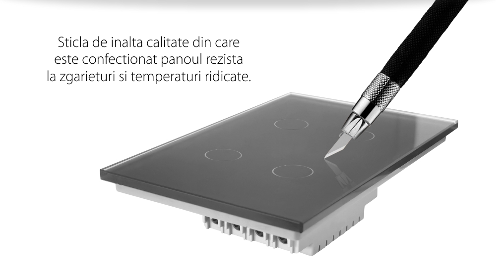 Interruttore quadruplo con touch in vetro Livolo – standard italiano