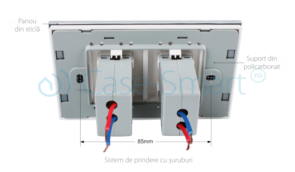 Doppia presa USB Livolo con cornice in vetro – standard italiano