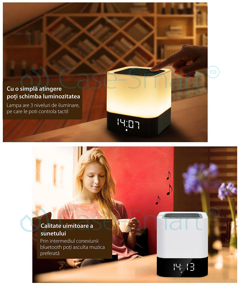 Cassa portatile e lampada Red Sun DY-28 con touch, sveglia e Bluetooth