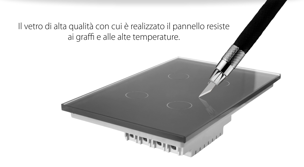 Interruttore quadruplo con touch in vetro Livolo – standard italiano