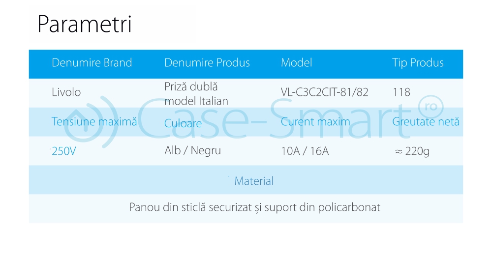 Presa doppia Livolo con cornice in vetro 3M – standard italiano