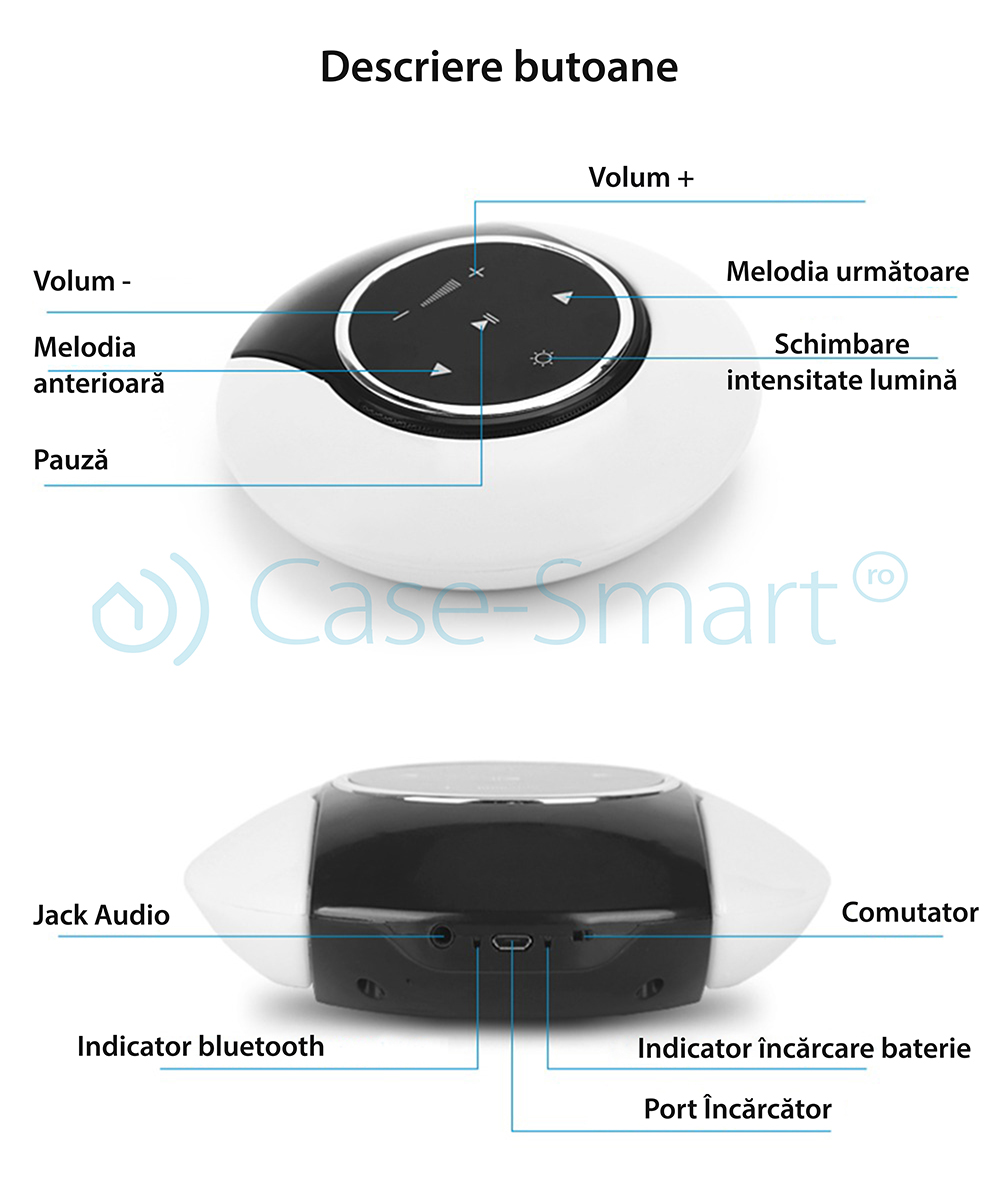 Cassa portatile Red Sun Moon Bay con lampada LED, Bluetooth 4.0, RS-WBSL-07